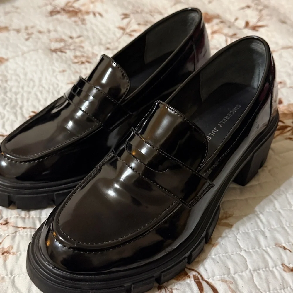 Shiny Black Loafers